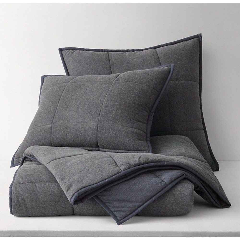 Restoration Hardware RH Teen Reversible Heathered Jersey Pillow Shams 20" x 26"